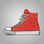 red sneakers with white toe caps image